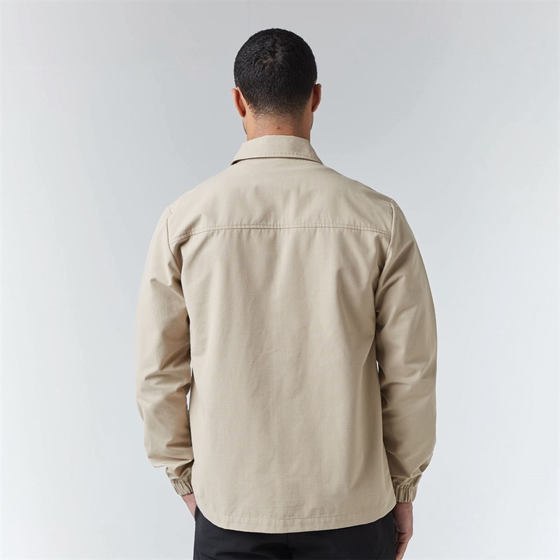 Closure London Mens Smart Utility Overshirt Sand