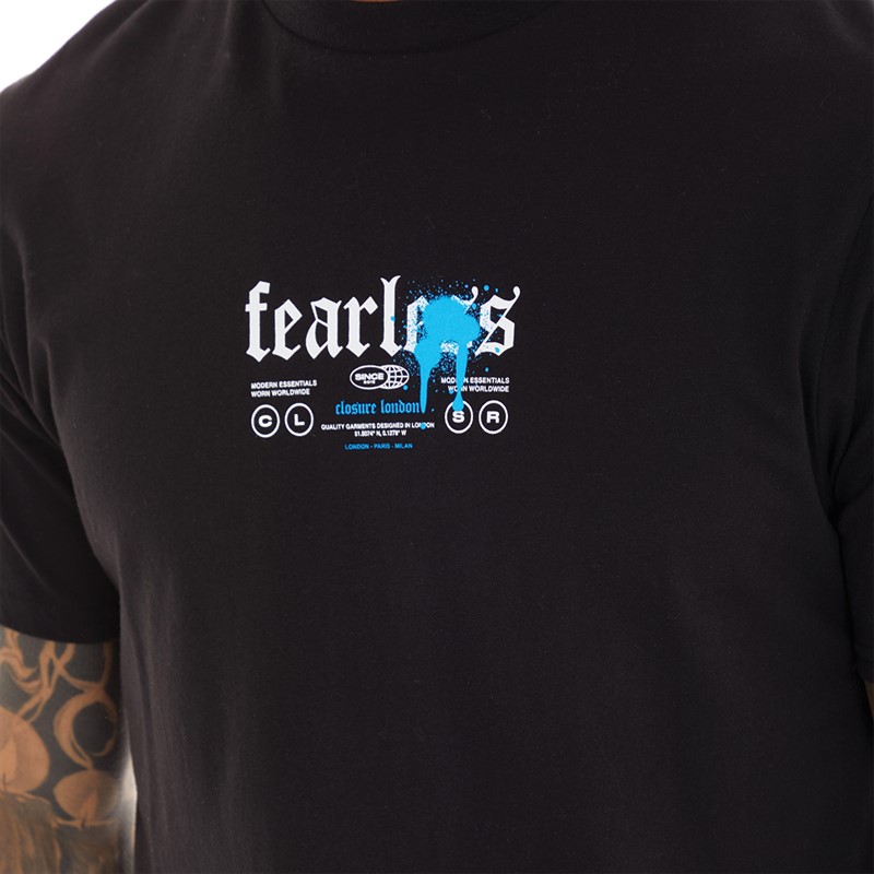 Closure London Mens Fearless Angel T-Shirt Black