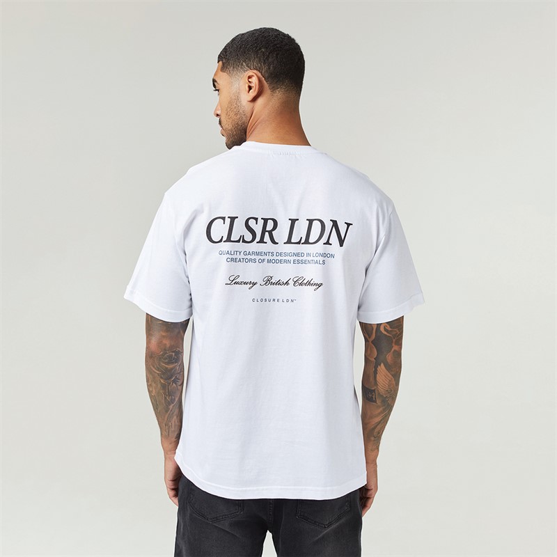 Closure London Mens Luxury T-Shirt White