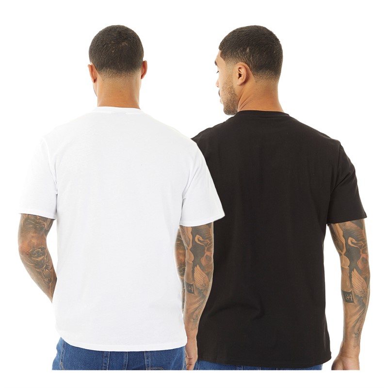 Closure London Mens Chrome Teddy And CLSR Dept Two Pack T-Shirts White/Black