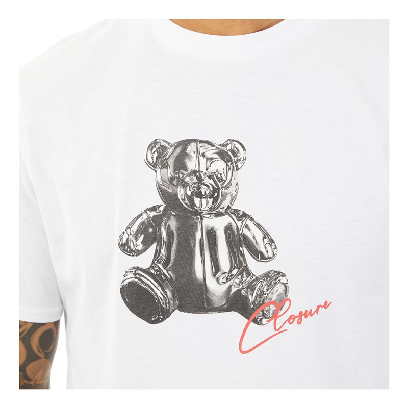 Closure London Mens Chrome Teddy And CLSR Dept Two Pack T-Shirts White/Black