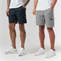Closure London Mens Two Pack Utility Cargo Shorts Grey/Navy