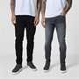 Closure London Mens Two Pack Slim Fit Denim Jeans Black 001/Grey Wash