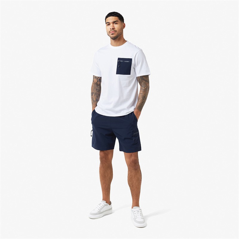 Closure London Mens Tech Zip Twinset White/Navy