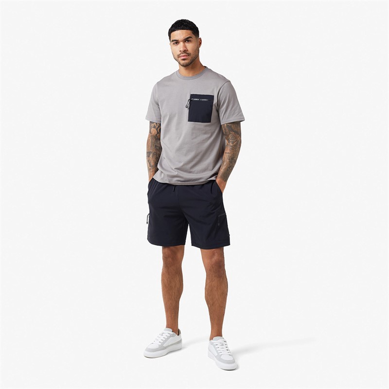 Closure London Mens Tech Zip Twinset Stone/Black