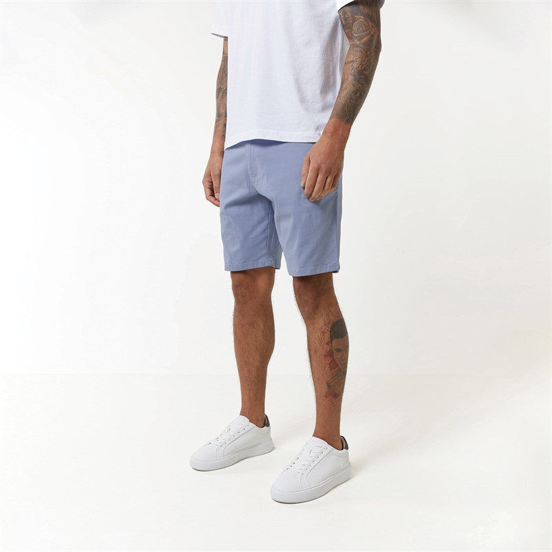 Mens Regular Chino Shorts Grey Blue - Size XS