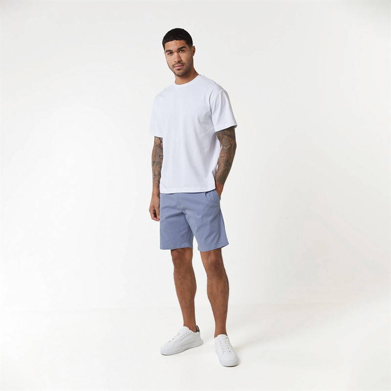 Closure London Mens Regular Chino Shorts Grey Blue