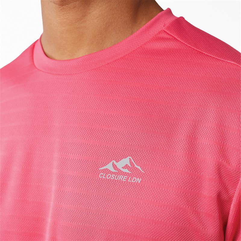 Closure London Mens Cut And Sew T-Shirt And Shorts Set Neon Pink/Charcoal