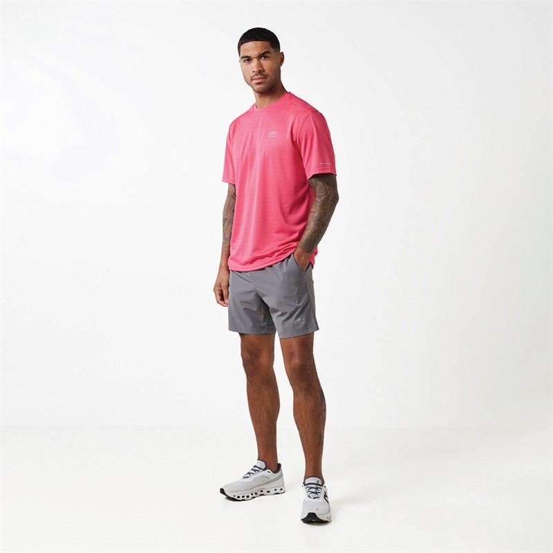 Closure London Mens Cut And Sew T-Shirt And Shorts Set Neon Pink/Charcoal