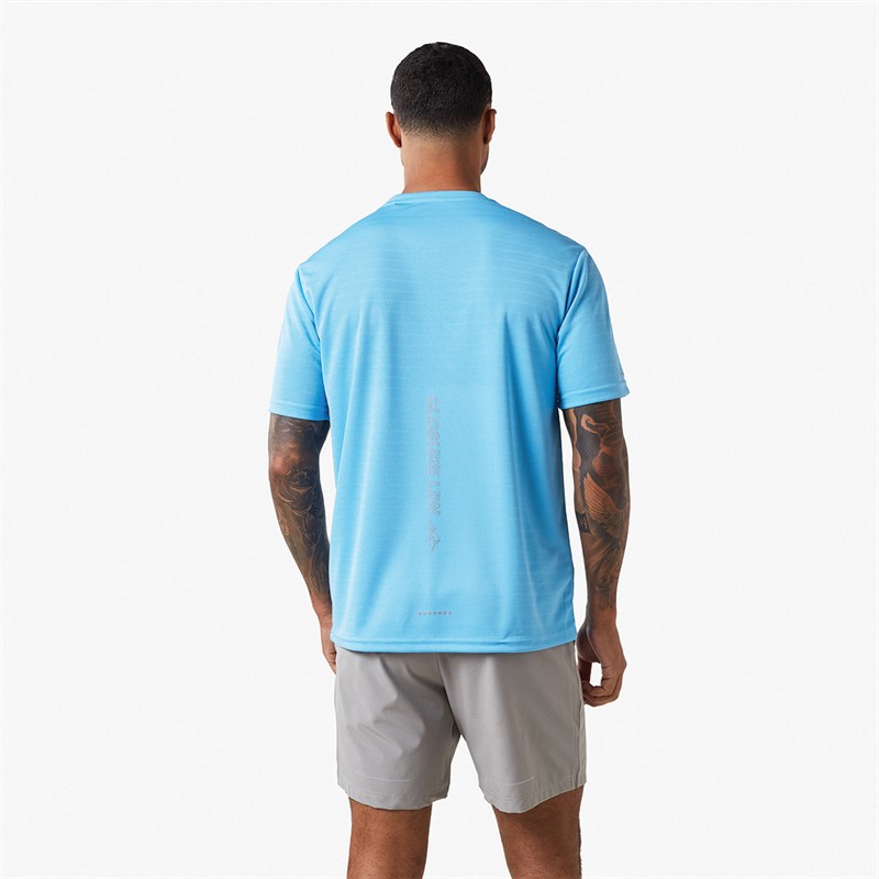 Closure London Mens Cut And Sew T-Shirt And Shorts Set Azure Blue/Mid Grey