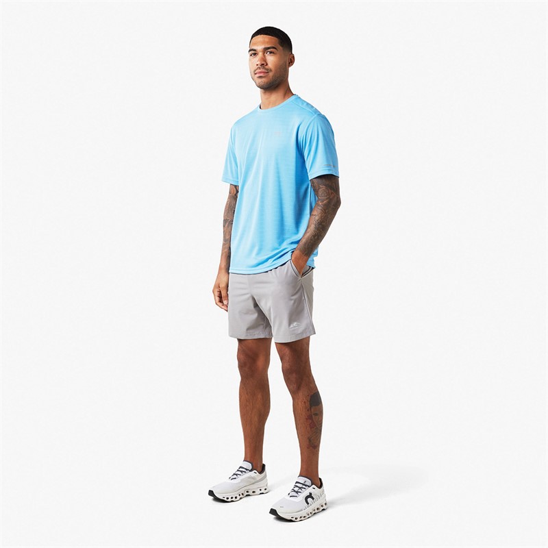 Closure London Mens Cut And Sew T-Shirt And Shorts Set Azure Blue/Mid Grey
