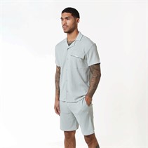 Closure London Mens Crinkle Shirt Twin-Set Dusky Mint
