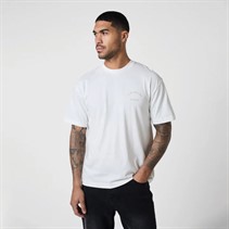 Closure London Mens Relaxed Fit Stamped Logo T-Shirt Ecru