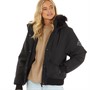 Closure London Damen Cropped Fur Parka Schwarz