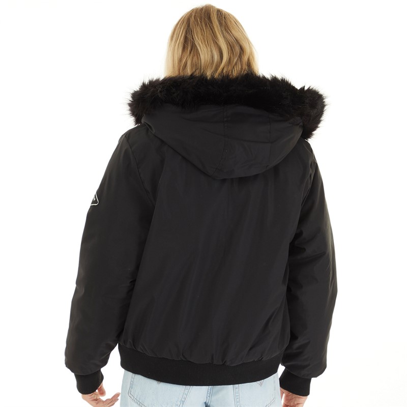 Closure London Womens Cropped Fur Parka Black