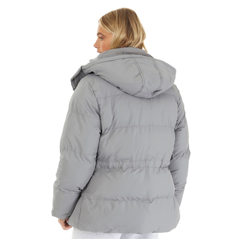 Closure London Womens Adjustable Waist Puffer Jacket Slate Grey