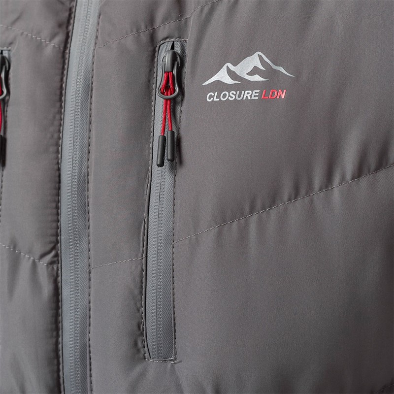 Closure London Herren Tech Logo Puffer Jacke Anthrazit