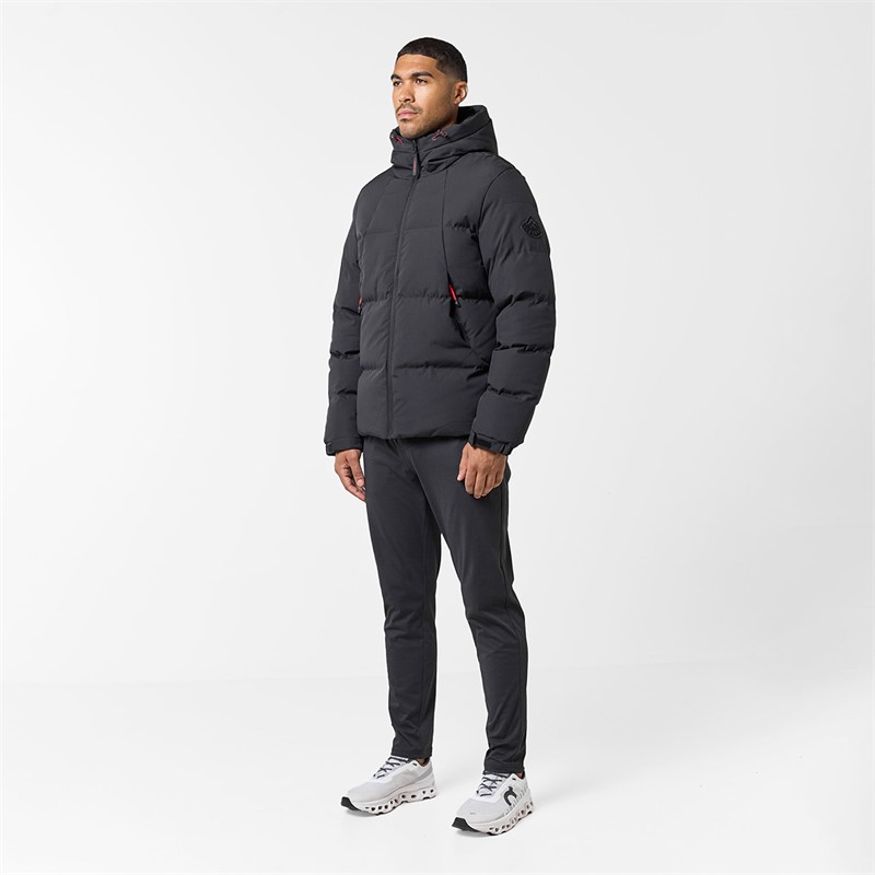 Closure London Mens Ripstop Racer Puffer Jacket Black