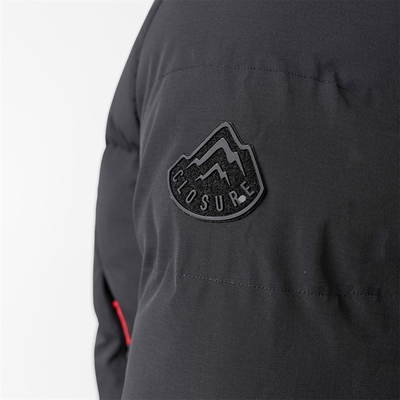 Closure London Mens Ripstop Racer Puffer Jacket Black