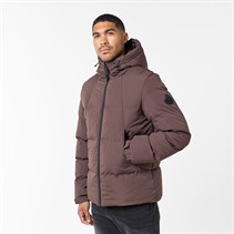 Closure London Mens Ripstop Racer Puffer Jacket Brown