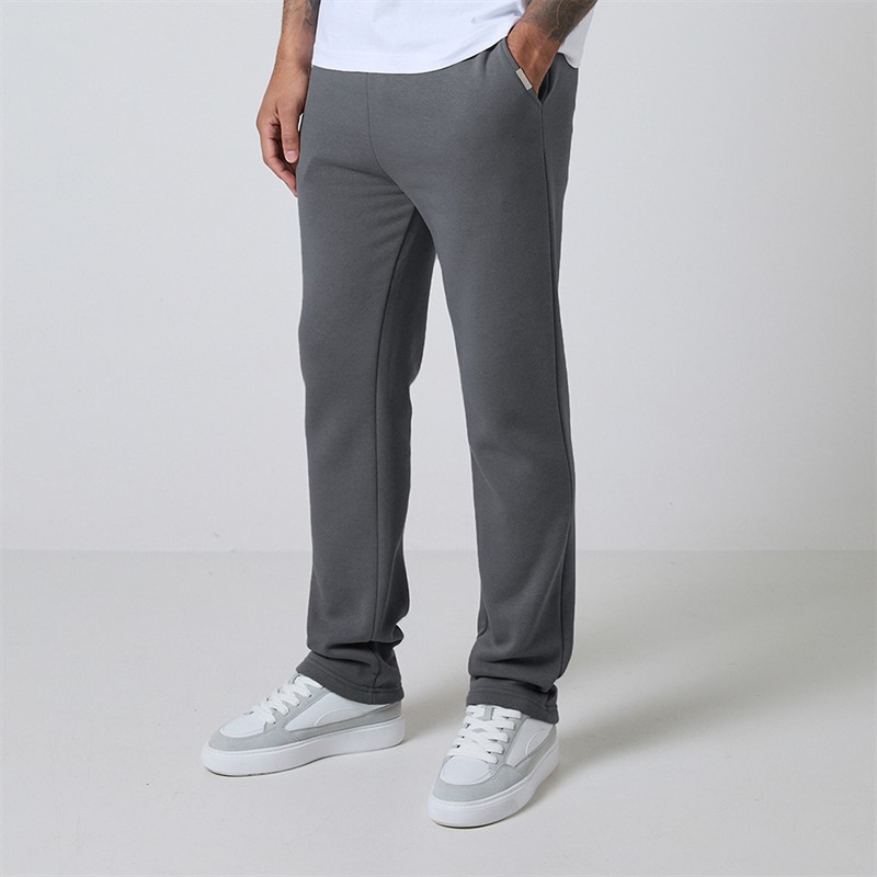 Closure London Mens Relaxed Open Hem Joggers Charcoal