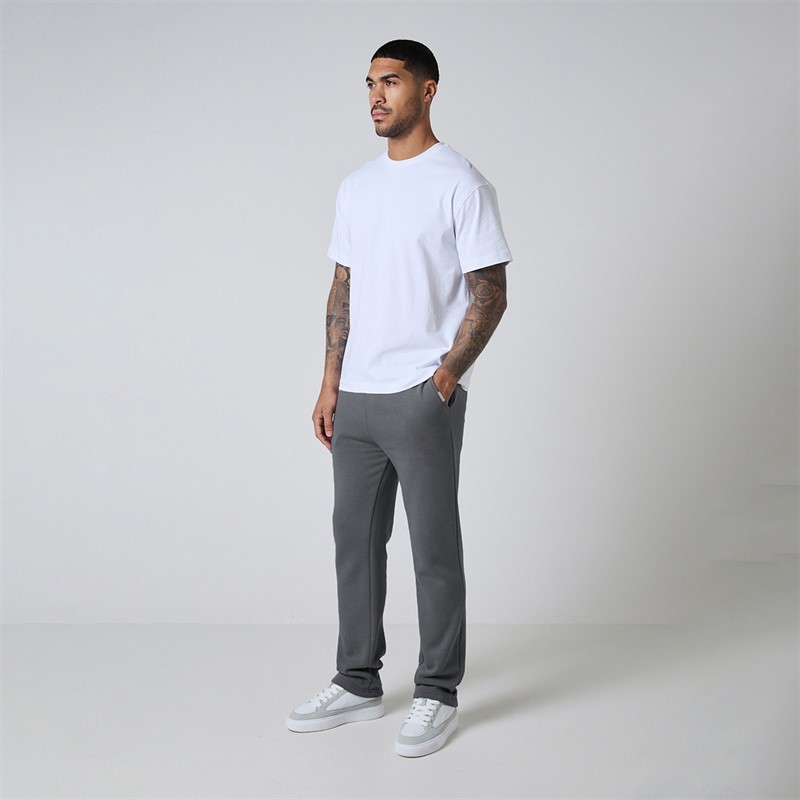 Closure London Mens Relaxed Open Hem Joggers Charcoal
