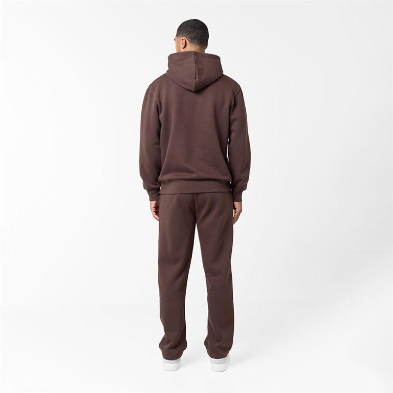 Closure London Mens Open Hem Tonal Signature Tracksuit Coffee