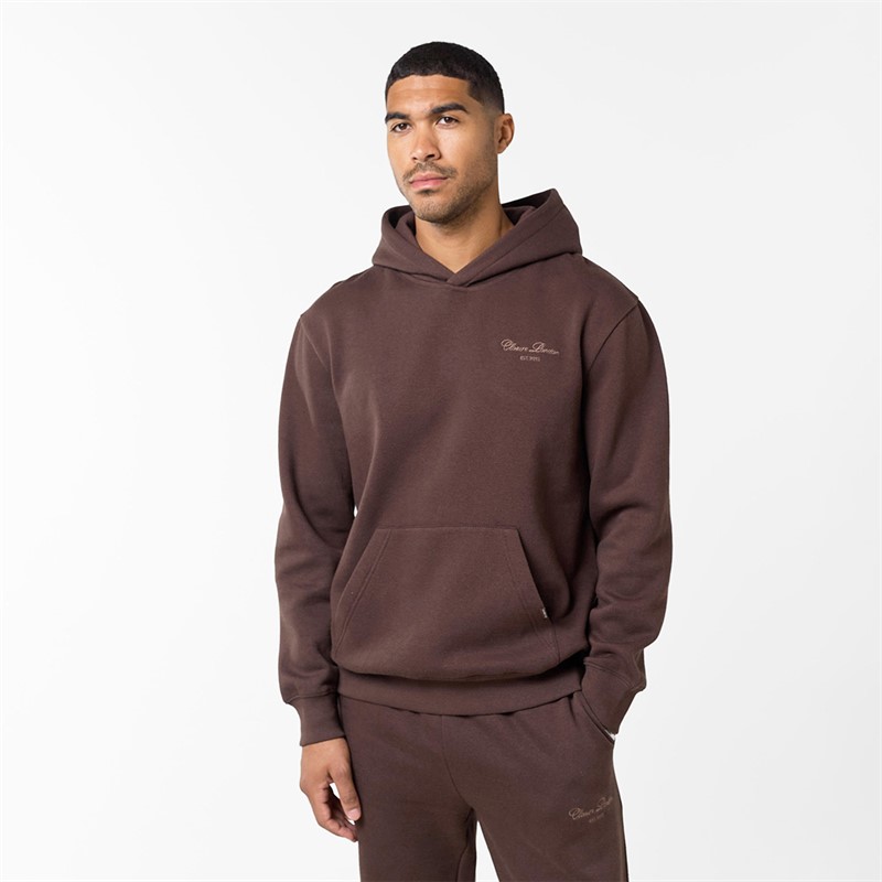 Closure London Mens Open Hem Tonal Signature Tracksuit Coffee