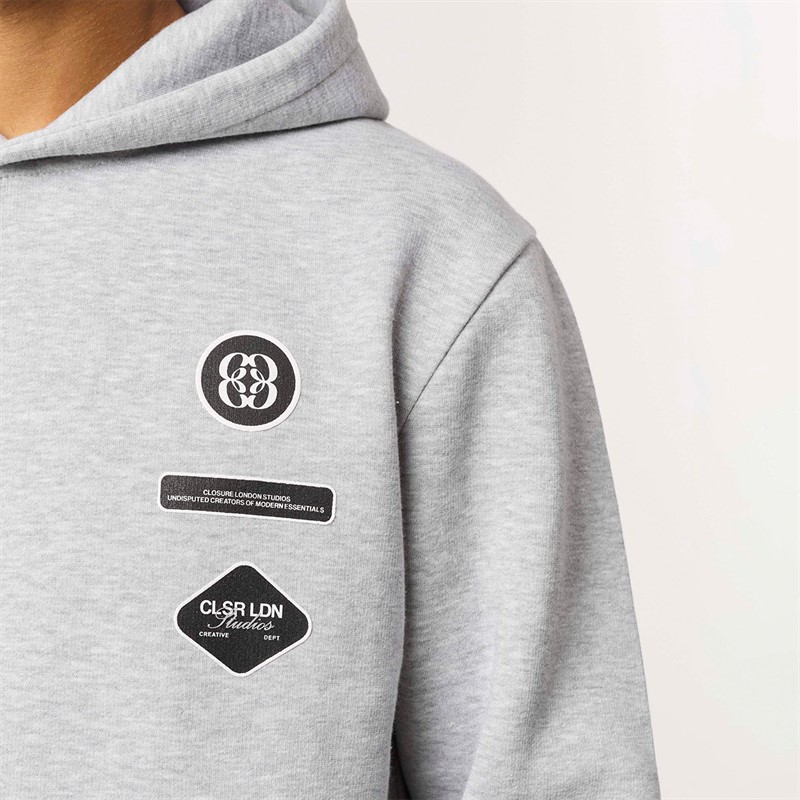 Closure London Mens Badge Tracksuit Light Marl