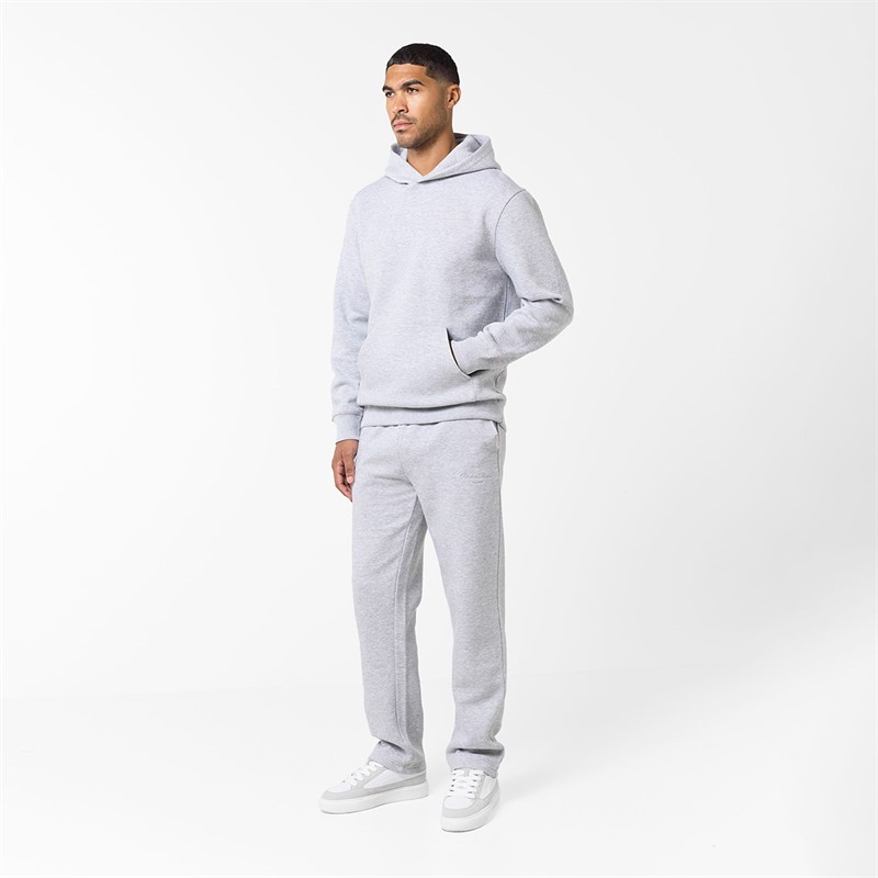 Closure London Mens Open Hem Tonal Signature Tracksuit Light Marl - Size XXL