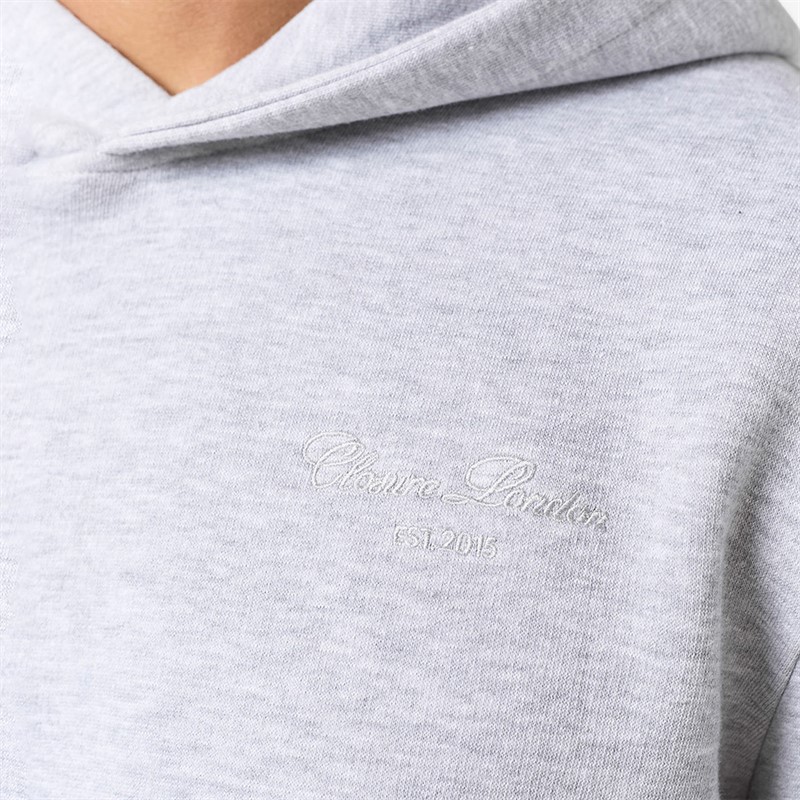 Closure London Mens Open Hem Tonal Signature Tracksuit Light Marl