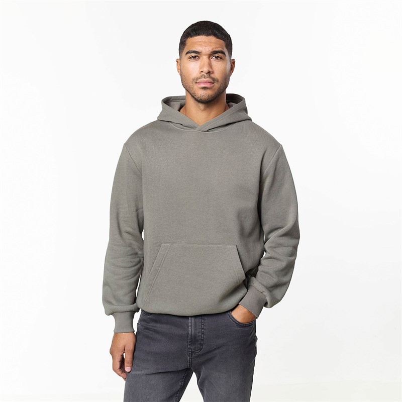 Closure London Mens Relaxed Fit Hoodie Olive Smoke