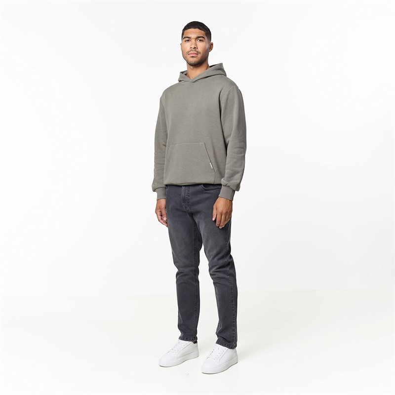 Closure London Mens Relaxed Fit Hoodie Olive Smoke