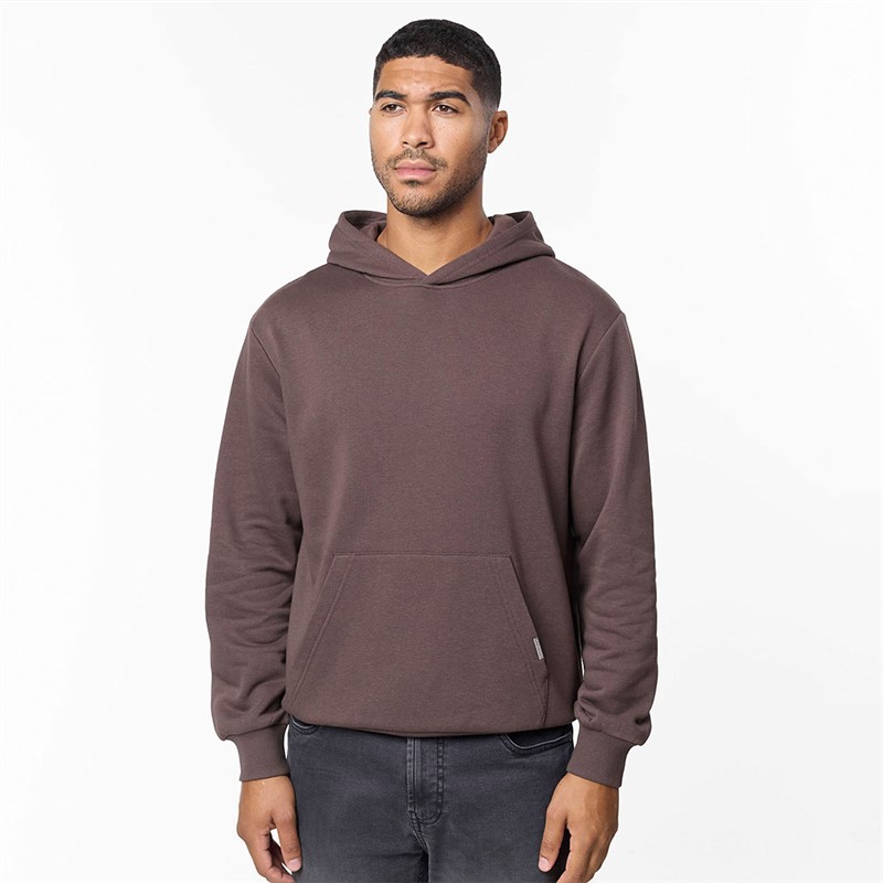 Closure London Mens Relaxed Fit Hoodie Coffee