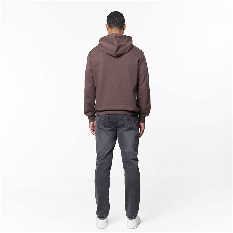 Closure London Mens Relaxed Fit Hoodie Coffee