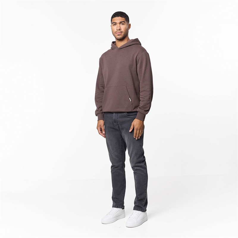 Closure London Mens Relaxed Fit Hoodie Coffee