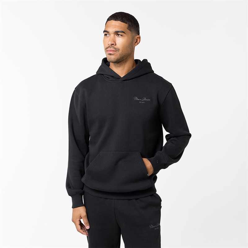 Closure London Mens Open Hem Tonal Signature Tracksuit Black