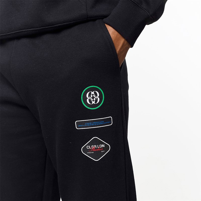 Closure London Mens Badge Tracksuit Black