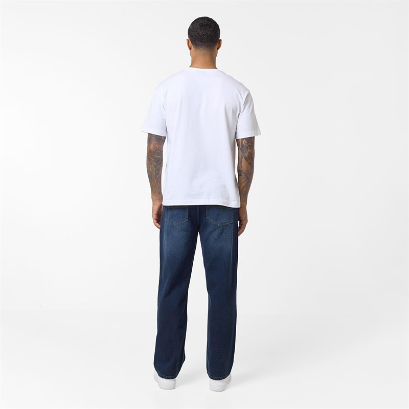 Closure London Mens Loose Fit Denim Jeans Dark Blue