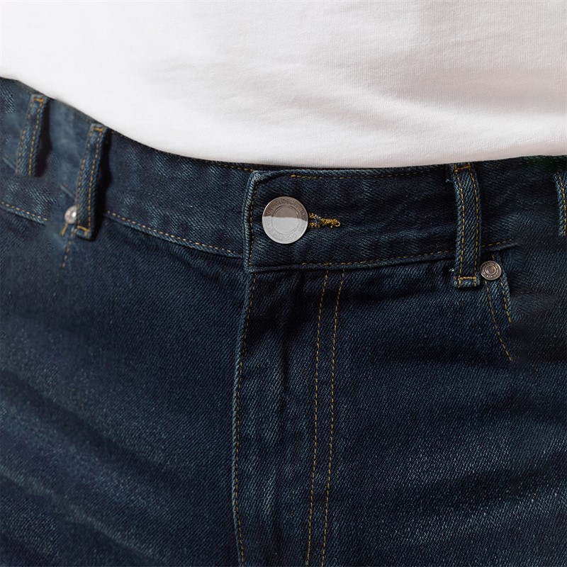 Closure London Mens Loose Fit Denim Jeans Dark Blue