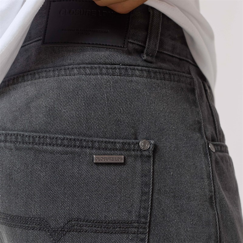 Closure London Mens Loose Fit Denim Jeans Grey