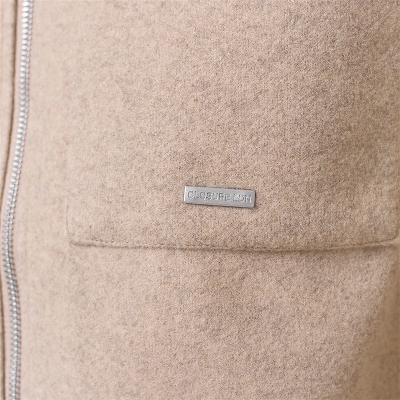 Closure London Mens Wool Overshirt Stone