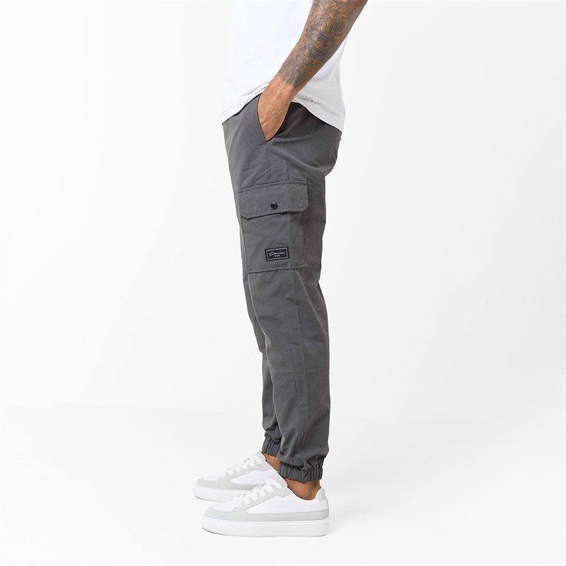 Closure London Mens Utility Cargo Pants Charcoal