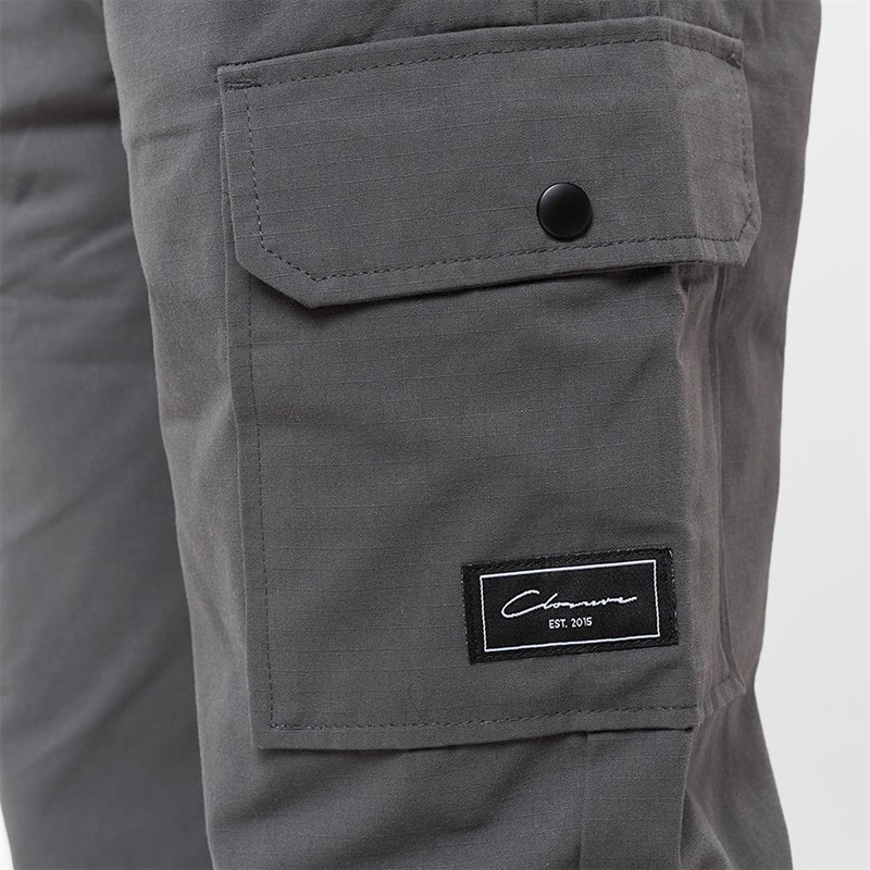 Closure London Mens Utility Cargo Pants Charcoal