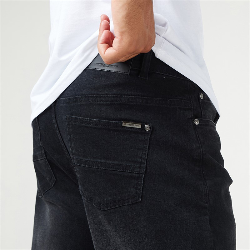 Closure London Mens Two Pack Straight Fit Denim Jeans Black Wash/Grey Wash