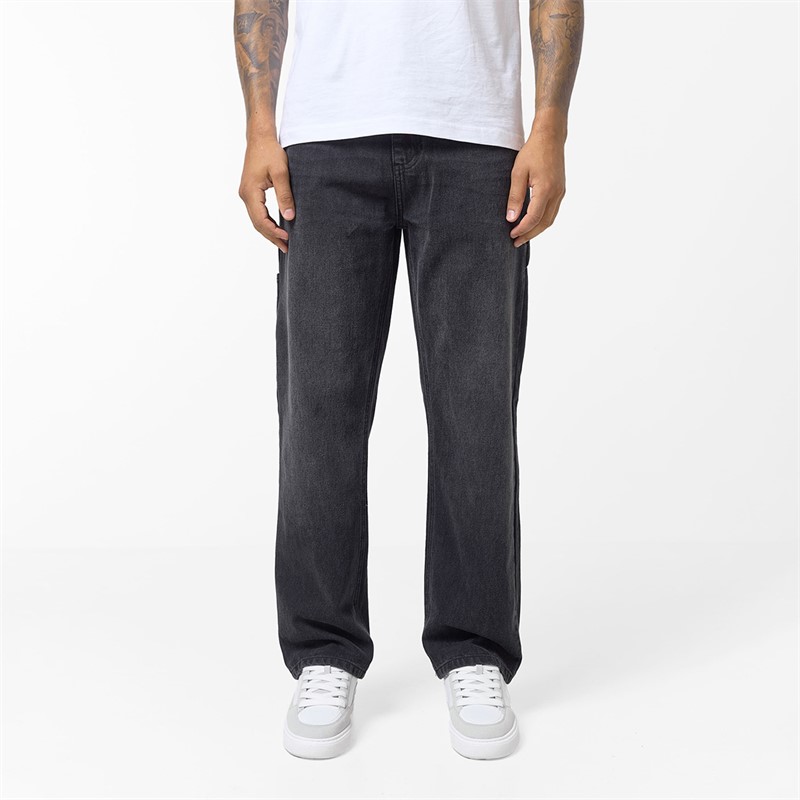 Mens Carpenter Denim Jeans Black - Size 30/34