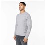 Closure London Mens Cable Knit Crew Neck Jumper Mid Grey