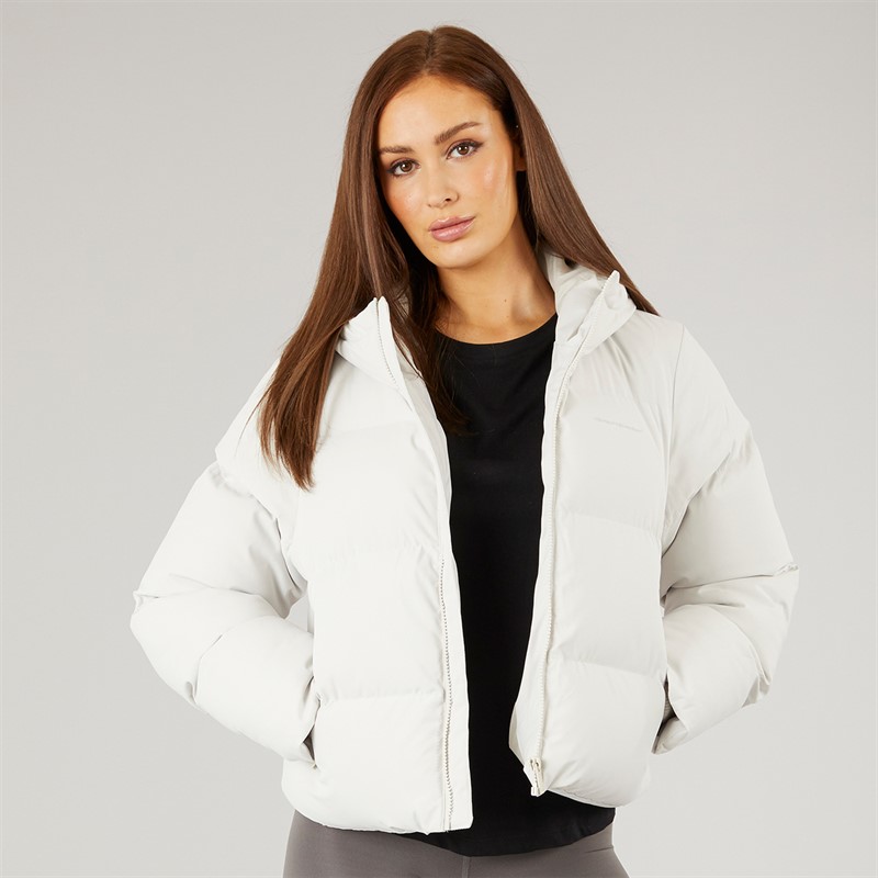Closure London Womens Storm Cuff Short Puffer Jacket Stone - Size 14