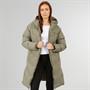 Closure London Damen langer Schlitz Saum Steppmantel Olive