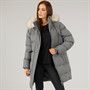 Closure London Damen Longline Kunstfell Parka Mit Kapuze Schiefergrau